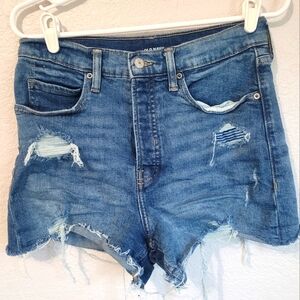 Old Navy Distressed Rugged Destroyed Button Fly Denim Boyfriend Shorts